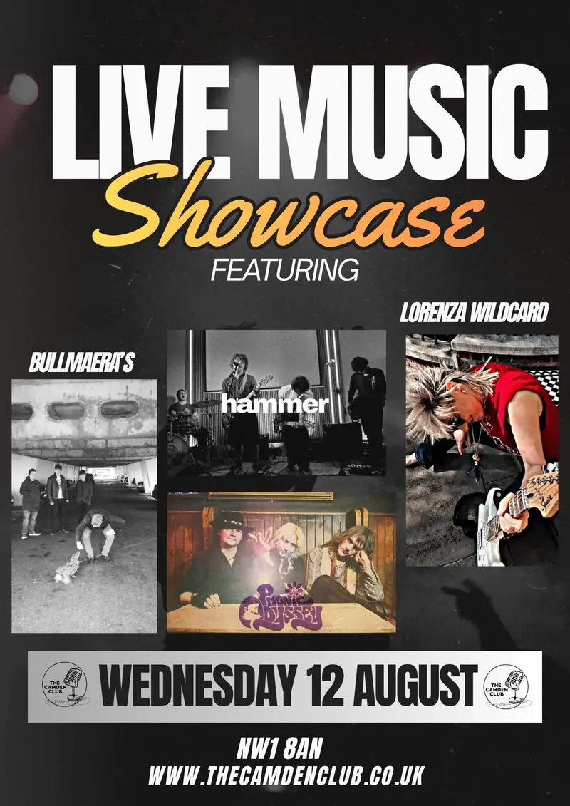 Live Music Showcase: Bullmaera's • Hammer • Phonic Odyssey • Lorenza Wildcard at The Camden Club