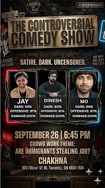 THE CONTROVERSIAL COMEDY SHOW. en Chakhna | Indian & Hakka | Momos | Bar