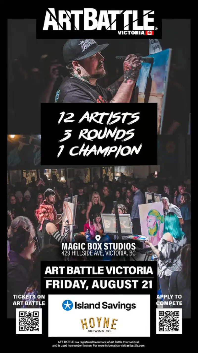 Art Battle Victoria August at Magic Box Studios, 429 Hillside Ave