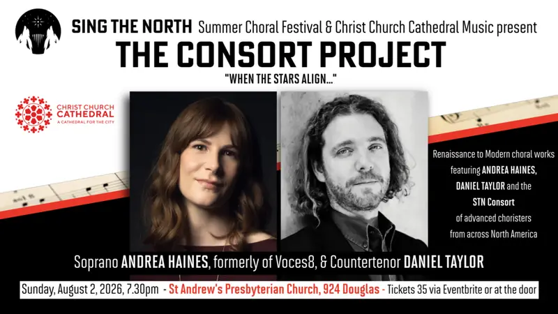 Sing The North: The Consort Project at St. Andrew’s Presbyterian Church, 680 Courtney St, Victoria, B