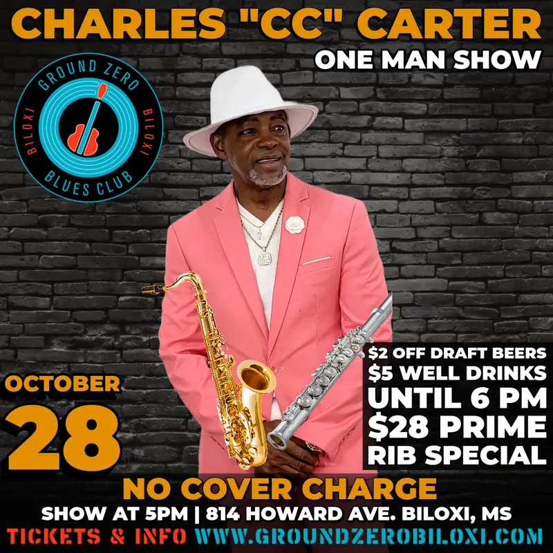 Charles "CC" Carter à Ground Zero Blues Club & Restaurant Biloxi