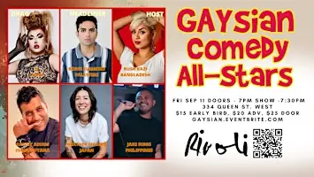 Gaysian Comedy All-Stars at Rivoli Toronto