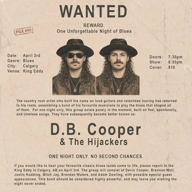 D.B. Cooper & The Hijackers at King Eddy