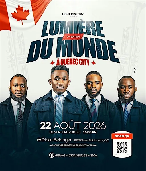 La Lumière du Monde 2026 Concert de Louange & Adoration avec Light Ministry at Salle Dina-Bélanger