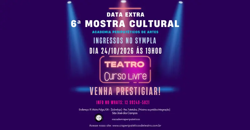 6ª Mostra cultural à Academia Peripatéticos de Artes