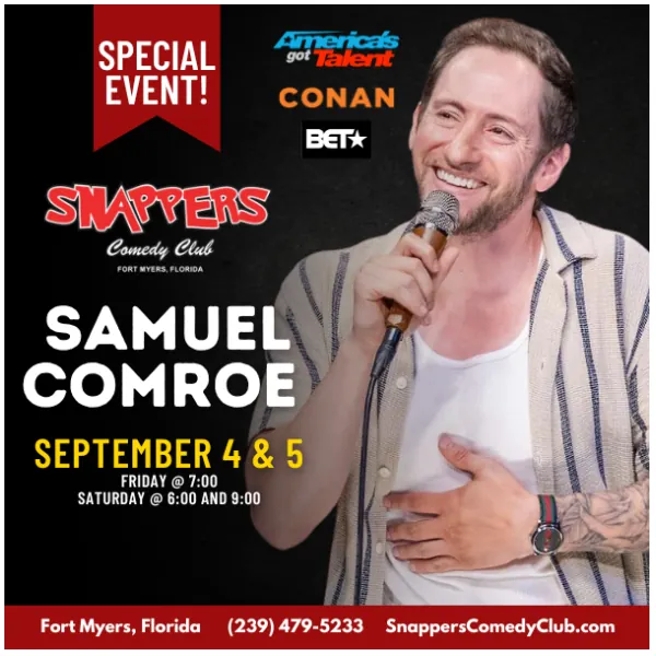 Samuel Comroe at Snapper's Comedy Club