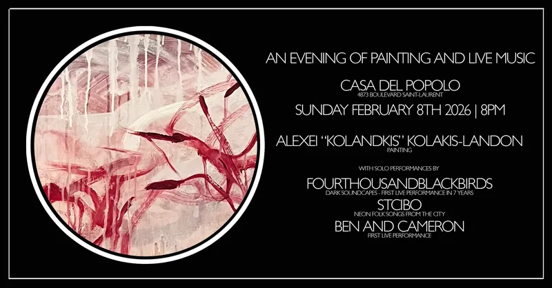 An evening of painting and live music at Casa del Popolo