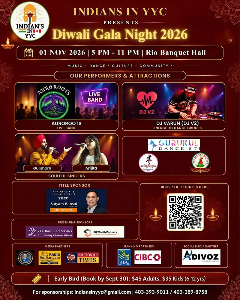 Diwali Gala Night 2026 , organized by Indians in YYC! en Rio Banquet