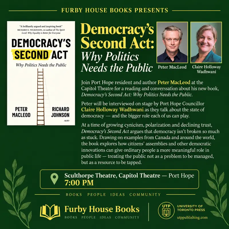 Peter MacLeod - Democracy’s Second Act: An Evening of Ideas, Conversation & Community at Capitol Theatre Port Hope
