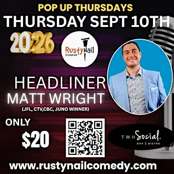 Rusty Nail Comedy:Pop up Thursdays:Matt Wright *8 PM showtime*