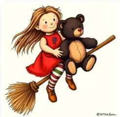 Teddy On The Broomstick