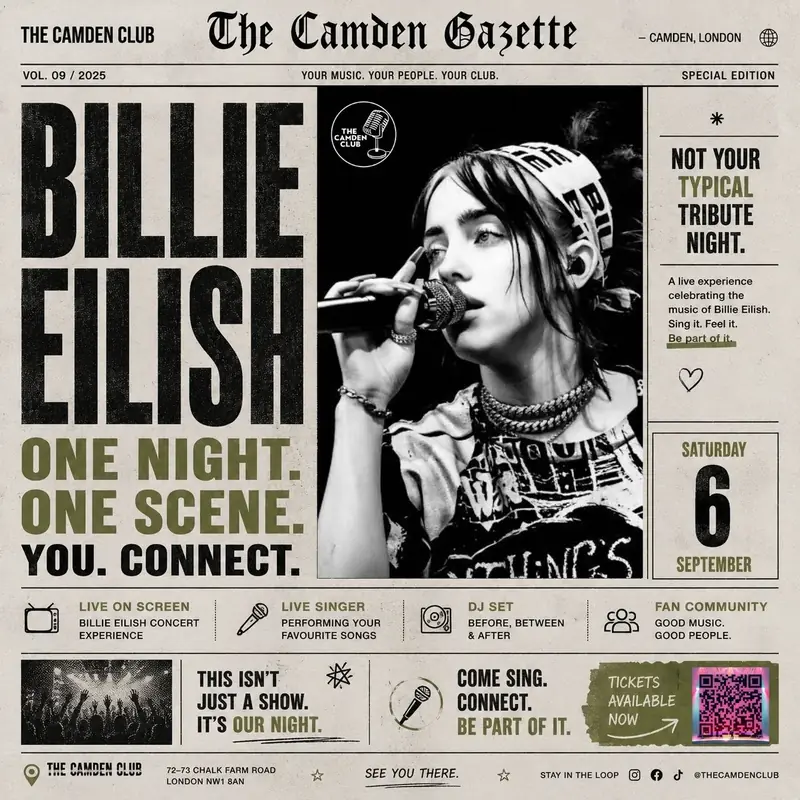 BILLIE EILISH — ONE NIGHT. ONE SCENE. at The Camden Club