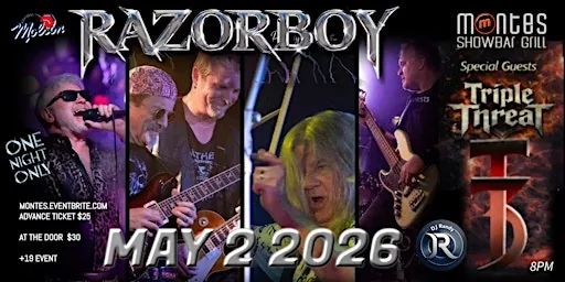 RAZORBOY - The Ultimate 80's Rock Concert Showband à Monte's Showbar Grill