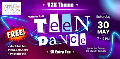 Apple Blossom Teen Dance at Kentville Recreation Centre