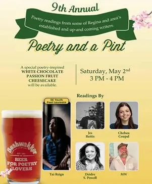 THE 9TH POETRY & A PINT PRESENTATION à Bushwakker Brewpub