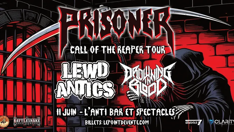 Prisoner avec Lewd Antics et Drowning in Blood at L'Anti Bar & Spectacles