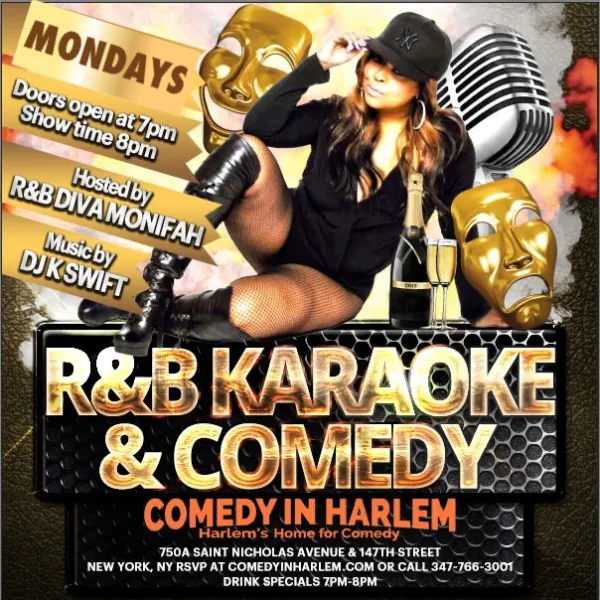 R&B Karaoke and Comedy Hosted by Monifah and Jamie Roberts at Comedy In Harlem