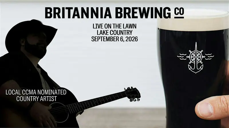Local CCMA Nominated Artist Live on the Lawn at Britannia Lake Country at Britannia Brewing Co