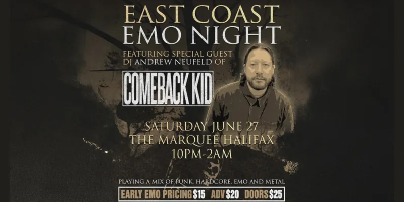 EAST COAST EMO NIGHT: DJ ANDREW NEUFELD OF COMEBACK KID