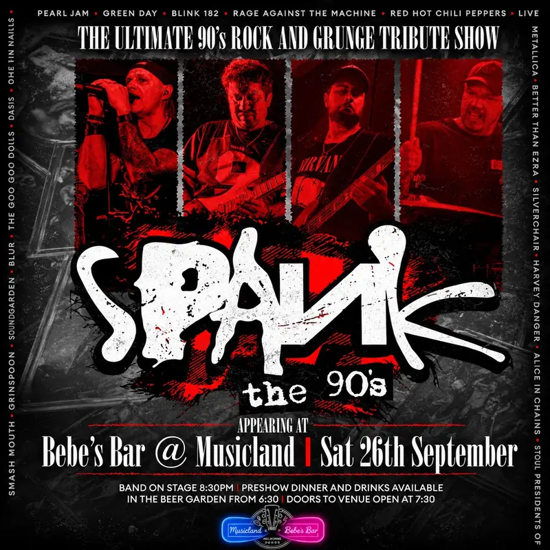SPANK THE 90’s – LIVE AT BEBE’S BAR @ MUSICLAND at Musicland Melbourne