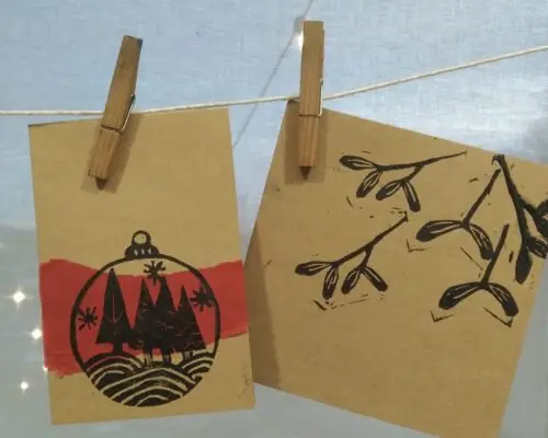 Lino Cut Christmas Cards