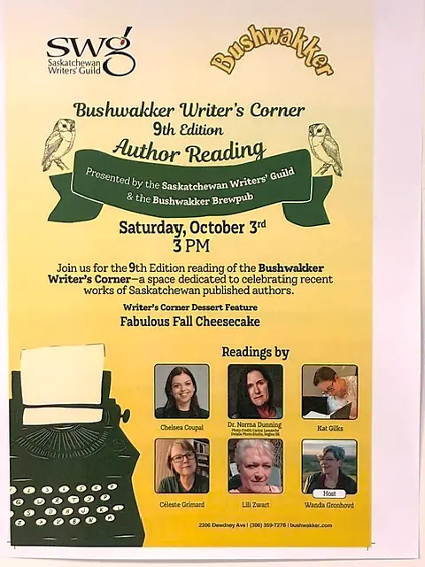 Bushwakker Writers Corner 9th Edition Reading en Bushwakker Brewpub