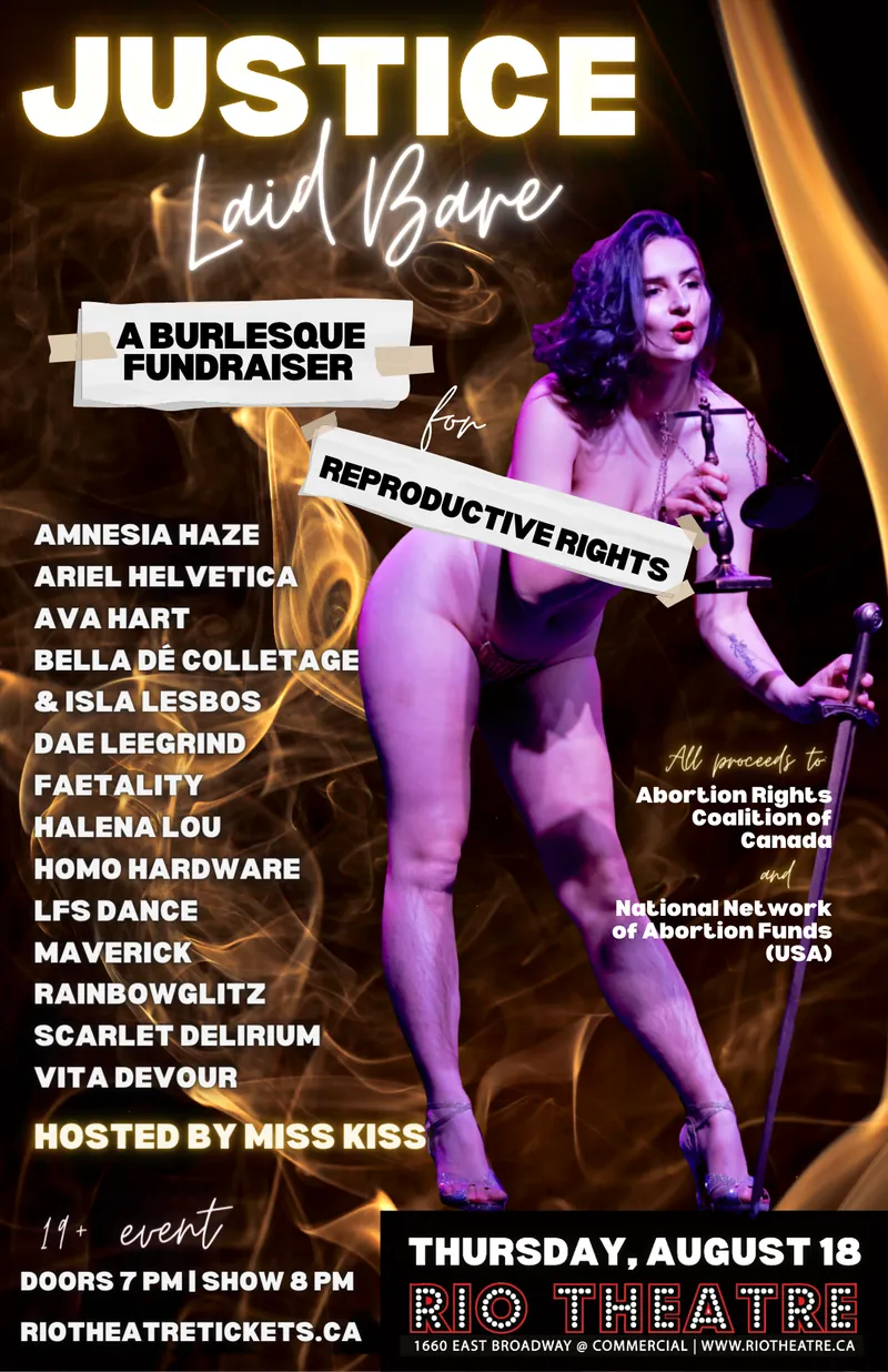 Justice Laid Bare: A Burlesque Fundraiser for Reproductive Rights
