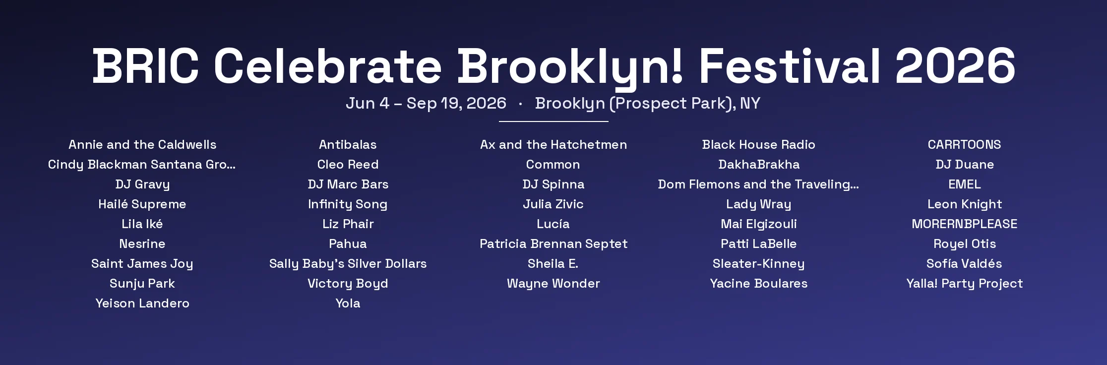 BRIC Celebrate Brooklyn! Festival 2026