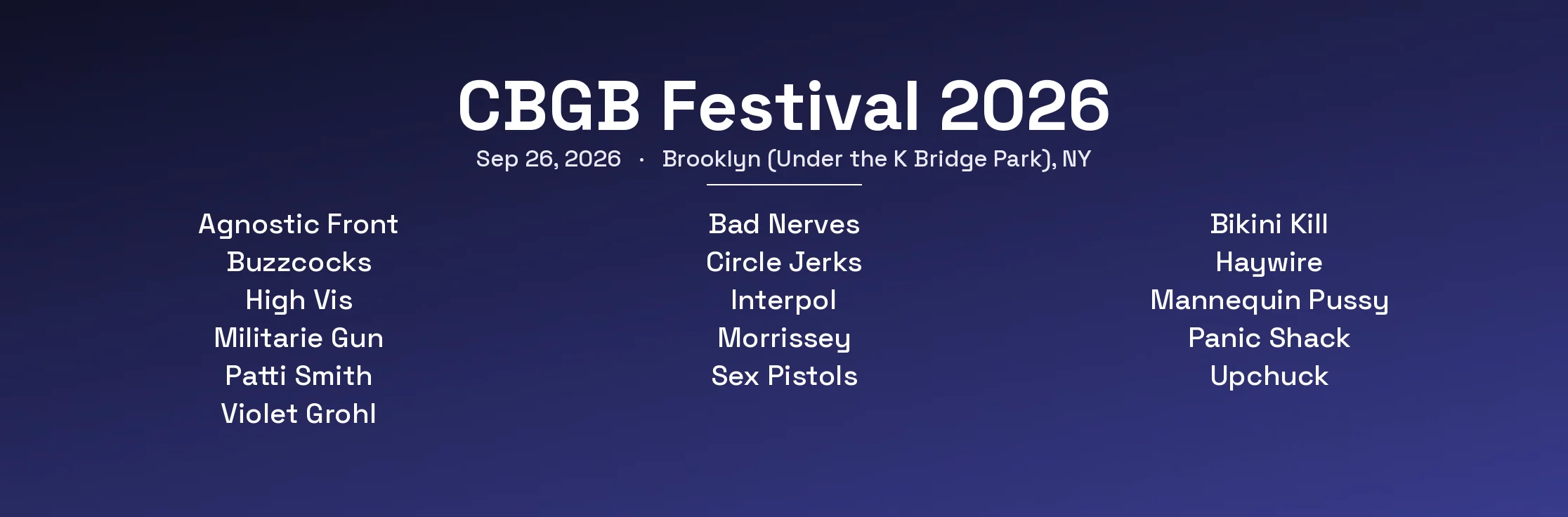 CBGB Festival 2026