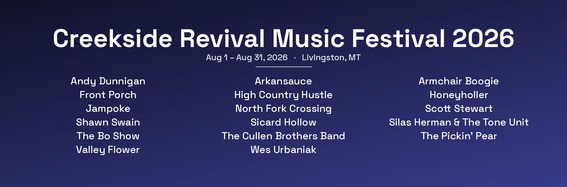 Creekside Revival Music Festival 2026