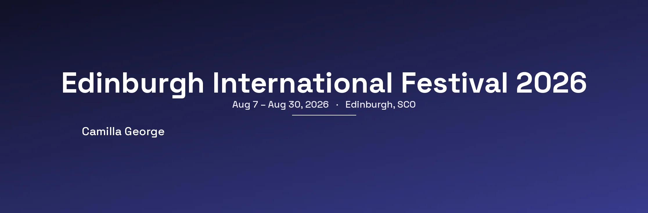 Edinburgh International Festival 2026