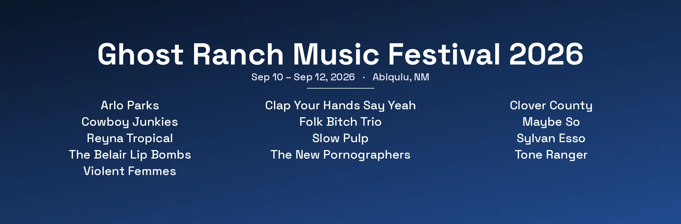 Ghost Ranch Music Festival 2026