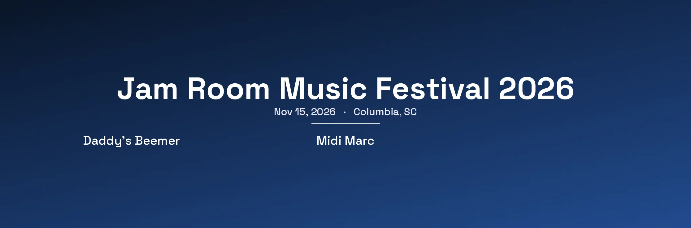 Jam Room Music Festival 2026
