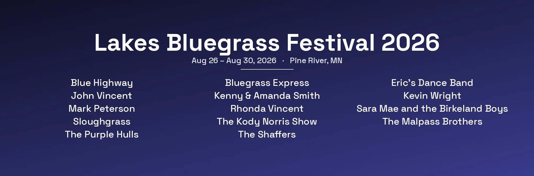 Lakes Bluegrass Festival 2026