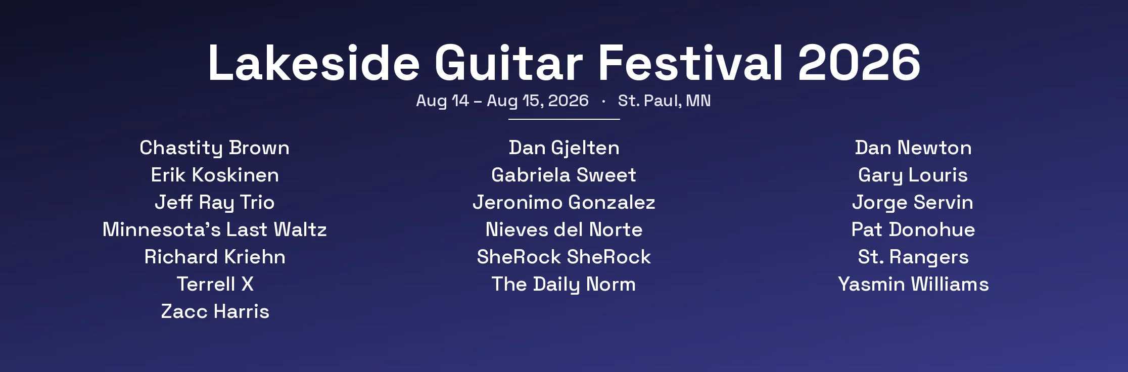 Lakeside Guitar Festival 2026