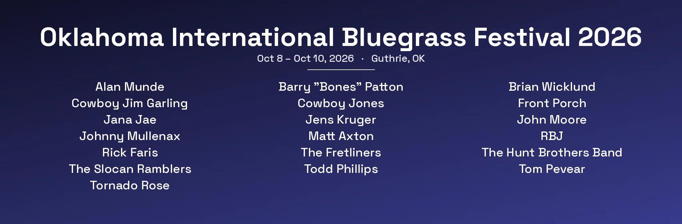 Oklahoma International Bluegrass Festival 2026