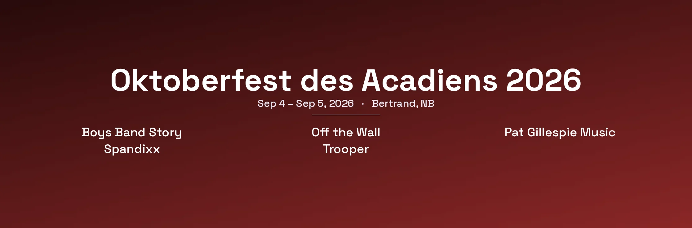 Oktoberfest des Acadiens 2026