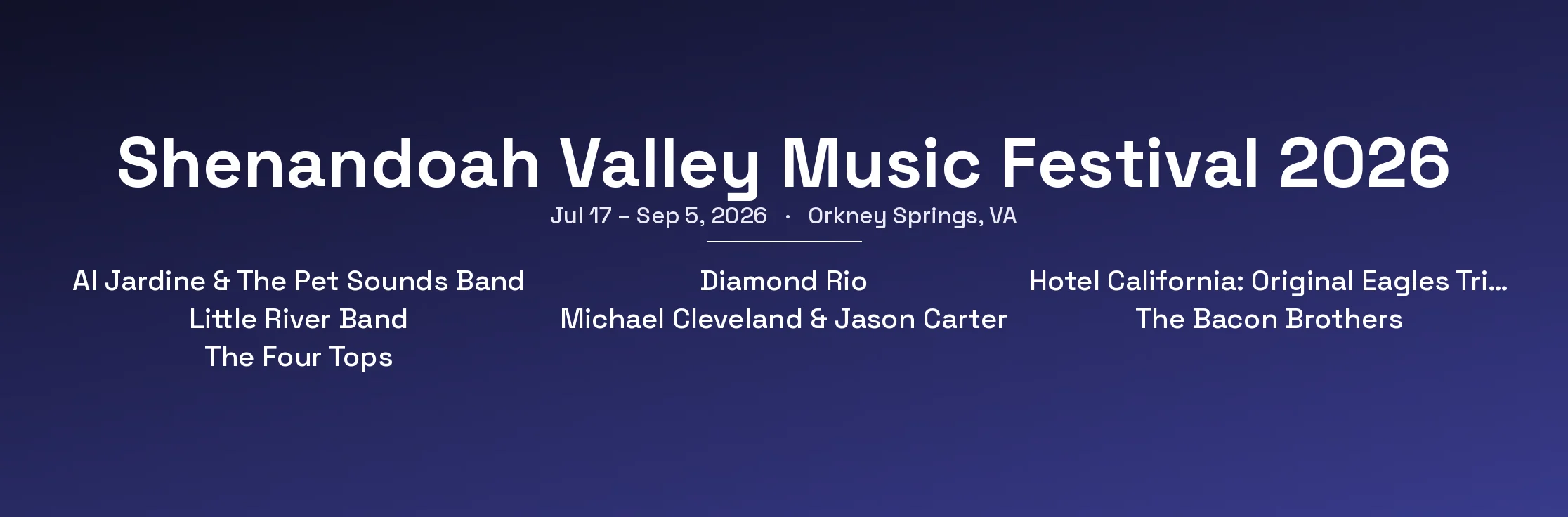 Shenandoah Valley Music Festival 2026