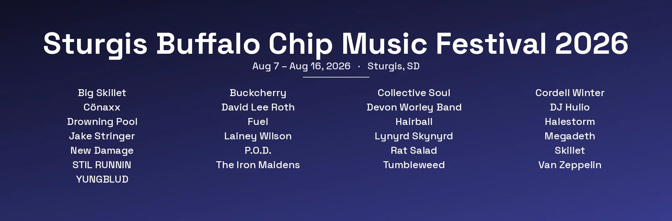 Sturgis Buffalo Chip Music Festival 2026