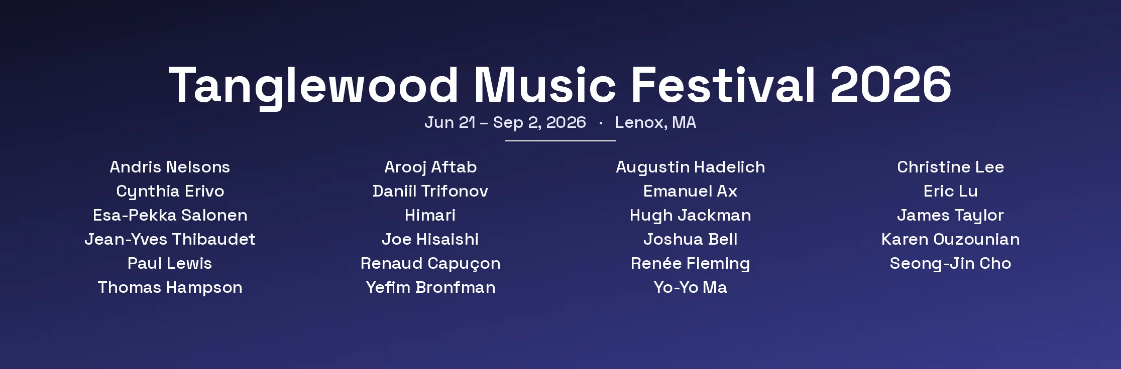 Tanglewood Music Festival 2026